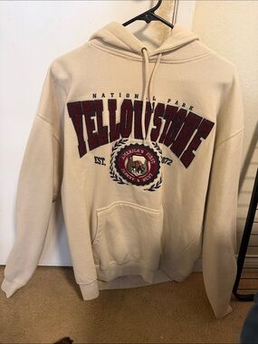 Yellowstone National Park Cream Pullover Hoodie